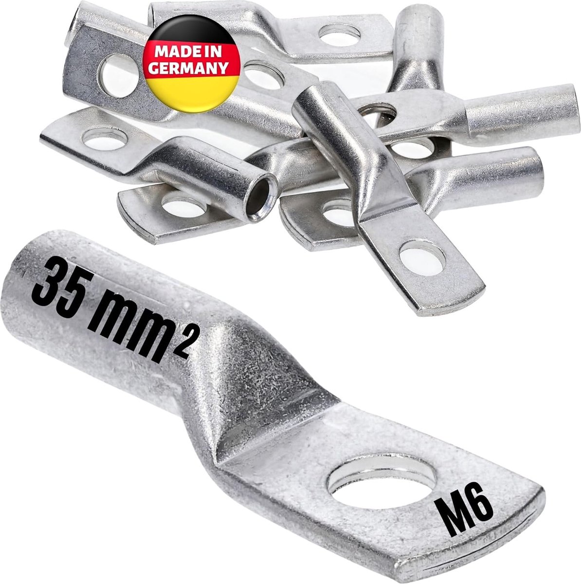 10 stuks Kalitec DR35-6 perskabelschoen 35mm² M6 I-connector volgens DIN 46235 I Made in Germany