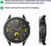 kwmobile 2x cover geschikt voor Huawei Watch GT4 46mm - Fitnesstracker cover van gehard glas en kunststof frame set transparant / zwart