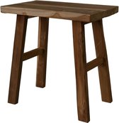 Barker Kruk - 45x29x45 cm - Bruin - Teak - krukje hout, krukjes om op te zitten, krukje badkamer, krukjes om op te zitten volwassenen, krukje make up tafel, kruk, krukje, houten krukje,