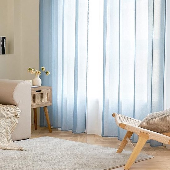 Transparante raamgordijnen, Glad, Elegant, voor Ramen/Gordijnen/behandeling voor Slaapkamer, Woonkamer, 140 X 280 cm