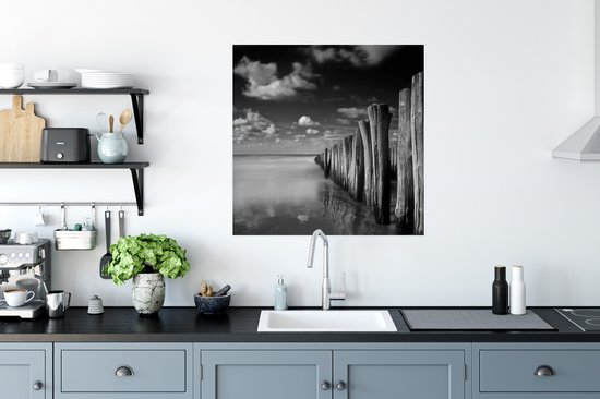 Poster Temps d'orage noir et blanc 90x60 cm - Tirage photo sur Poster (décoration murale salon / chambre)