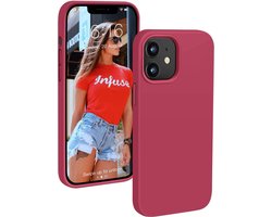 Solid hoesje Soft Touch Liquid Silicone Flexible TPU Cover - Geschikt voor: iPhone 11 - donkerroze