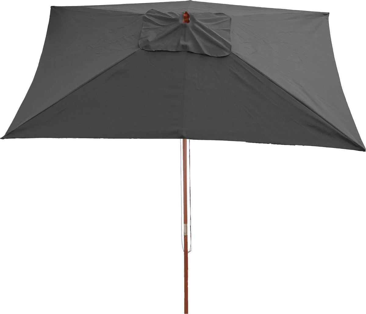 Parasol Florida, tuinparasol, marktparasol, 2x3 m polyester/hout 6 kg ~ antraciet