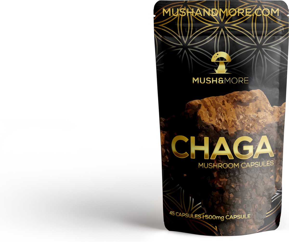 Goedkoopste Chaga Capsules | 45 Capsules | Biologisch | Mush and More | Natuurlijk Supplement | Vegan | Paddenstoel | Paddenstoelen | Bio | Organisch |
