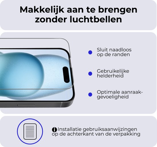 Coque pour iPhone 15, coque en Siliconen avec 2 films de protection d'écran – Coque pour iPhone 15 – Vert foncé