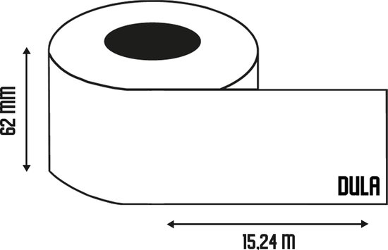 Brother DK-22113 - Ruban d'étiquettes 6,2 cm x 15 m noir/blanc