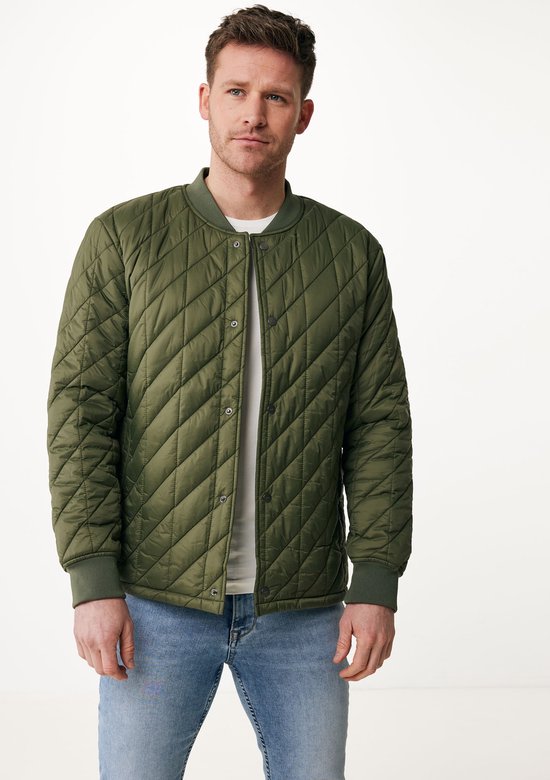 Bomber droit rembourré léger pour homme - Vert - Taille XL