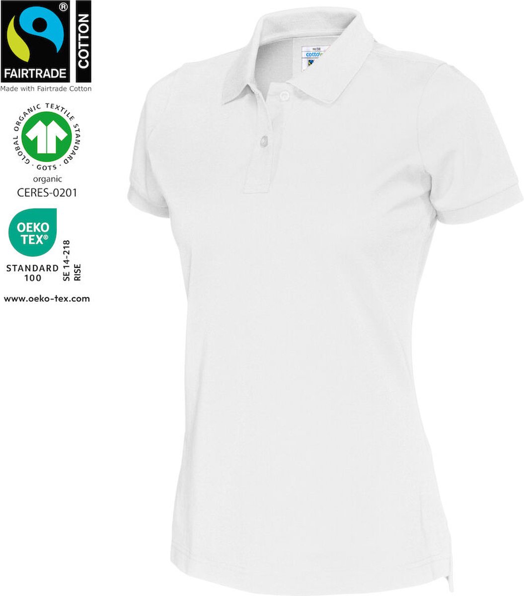 Cottover POLO PIQUE LADY - GOTS GECERTIFICEERD 141005 - Wit - M