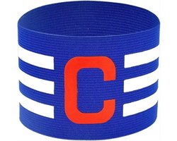 CHPN - Aanvoerdersband - Captainsband - Voor Voetbal - Hockeyaanvoerders - Senior - C-Captain - Teamcaptain - Universeel - Blauw/Wit - Verstelbaar