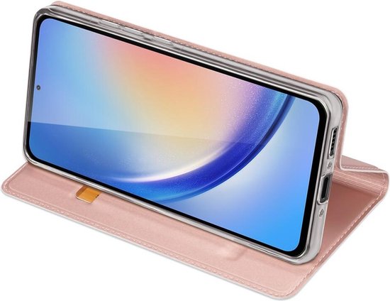Coque Dux Ducis Skin Pro Series adaptée au Samsung Galaxy A35 | Book Case avec porte-cartes | Porte-monnaie | Standard | Rose