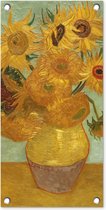 Tuinposter Zonnebloemen - Vincent van Gogh - 30x60 cm - Tuindoek - Buitenposter
