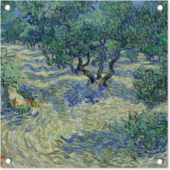 Tuinposters De Olijfgaard - Vincent van Gogh - 50x50 cm - Tuindoek - Buitenposter