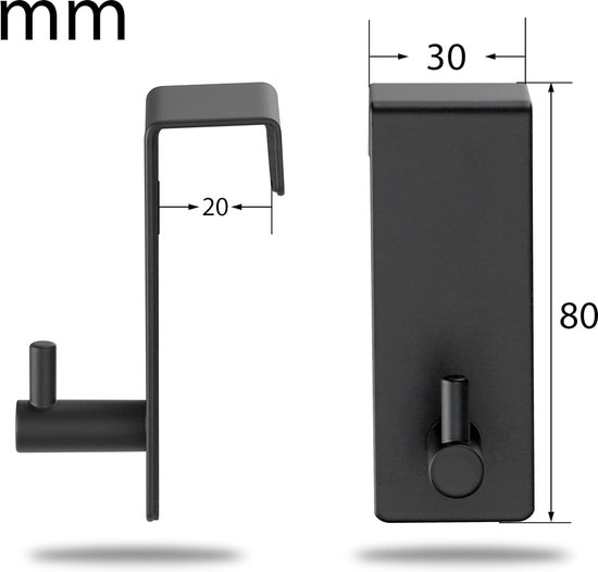 Menz Deurhaken, 6 stuks, roestvrij stalen deurhaken om op te hangen, stabiele kledinghaken voor deur, deurhakenlijst om op te hangen als flexibele deurkapstok