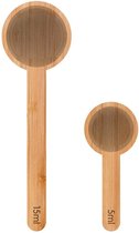 Pebbly - Doseerlepels Set van 2 Stuks - Bamboe - Bruin