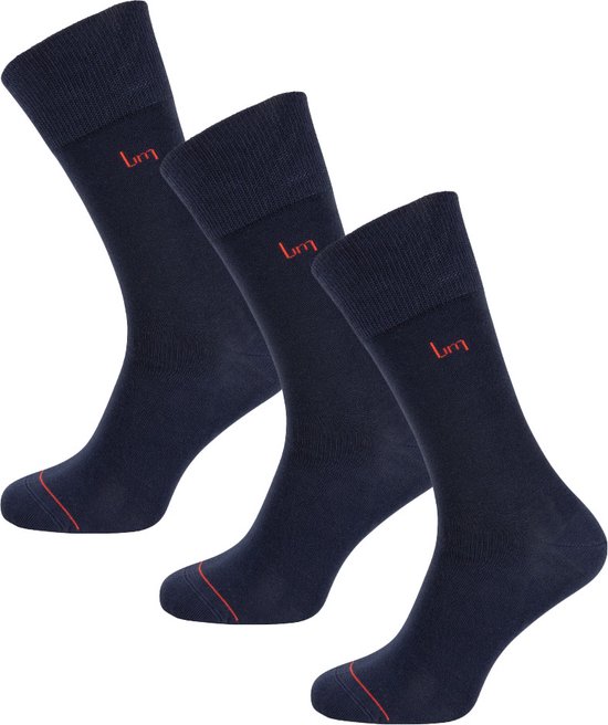 Undiemeister - Sokken - Sokken heren - Handgemaakt - 3-pack - Gemaakt van Mellowood - Hoge sokken - Storm Cloud (blauw) - Anti-transpirant - 35-38
