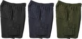 Korte broek met elastische taille olijfgroen maat XL