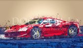 Diamond Painting Ferrari Aquarel 35x60cm. (Volledige bedekking - Vierkante steentjes) diamondpainting inclusief tools