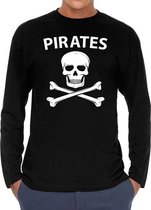 Pirates Long sleeve t-shirt  zwart heren - zwart Piraten shirt met lange mouwen XXL