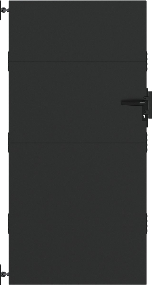 vidaXL - Tuinpoort - met - slot - Zwart - 85 - x - 200 - cm - Poedercoated - staal