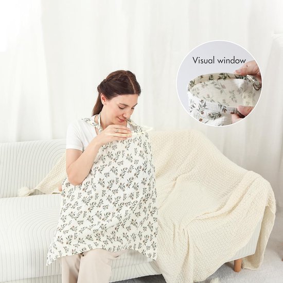 Muslin voedingshoes voor baby's die borstvoeding geven - Borstvoedingshoezen voor vrouwen, ademende mousseline privacy voedingshoezen, met verstelbare hoepel (Liefde) van Merkloos — afbeelding 3