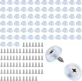 Lot De 20 Pieds Antidérapants En Caoutchouc Avec Vis Inox - Pour Planche à Découper, Meubles, électroménager - H 1,3 Cm, Diam. 2,5 Et 2 Cm