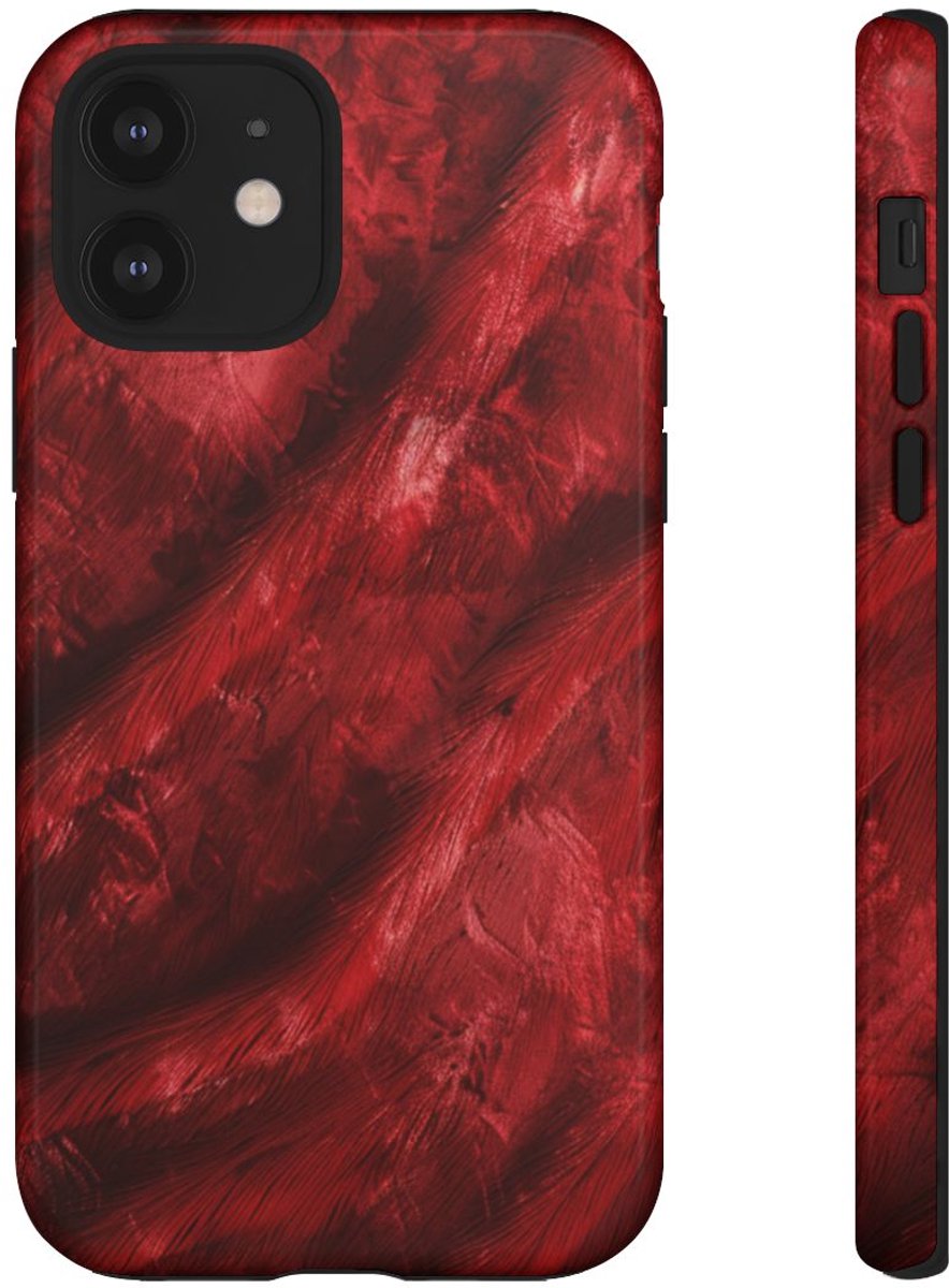 Rode Fluwelen Textuur – Telefoonhoesje Geschikt voor iPhone 12