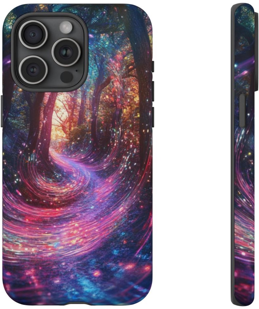Magisch Bospad met Energiegolven – Telefoonhoesje Geschikt voor iPhone 15 Pro Max