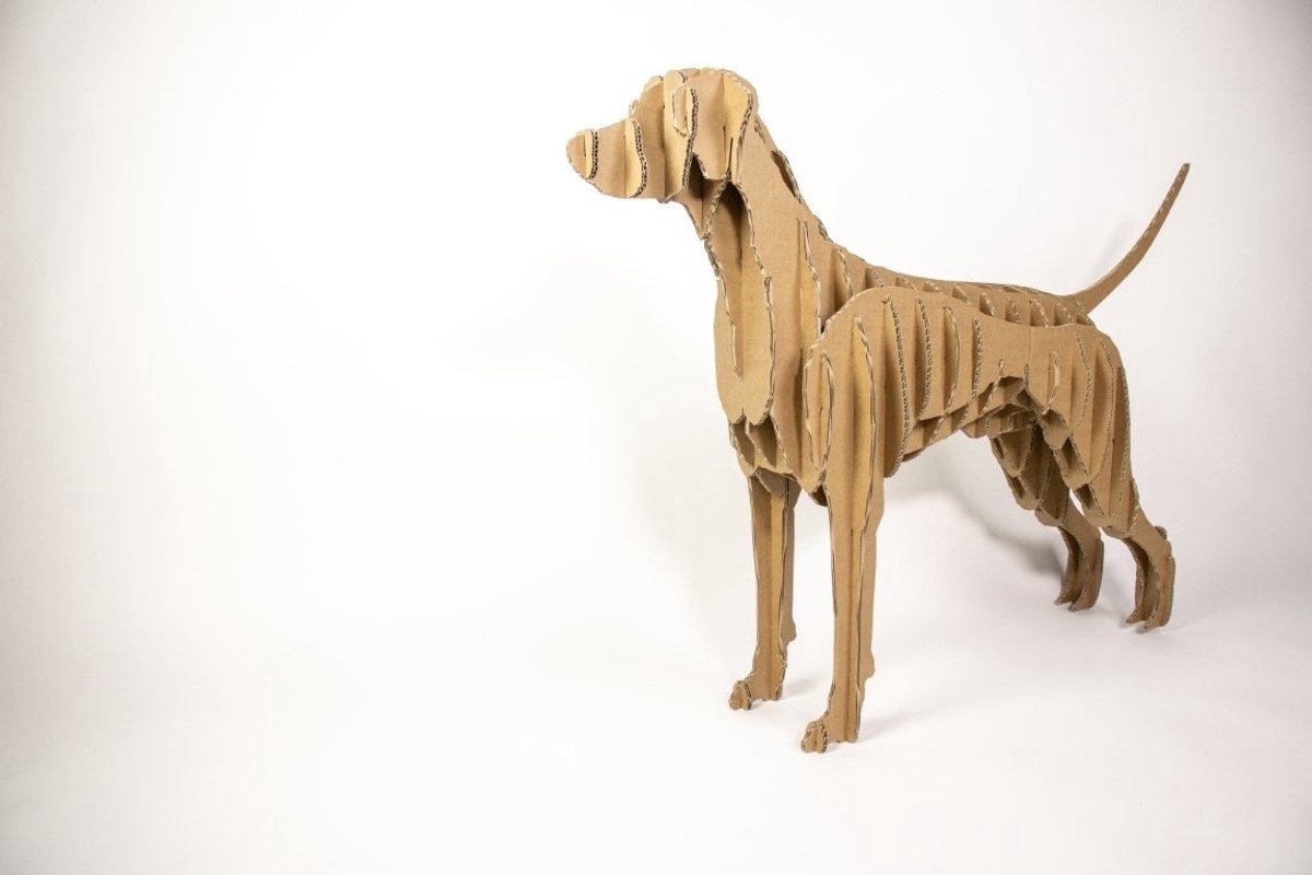 Kartonnen 3d puzzel hond - 71 cm hoge hond | Bouwpakket - Kartent