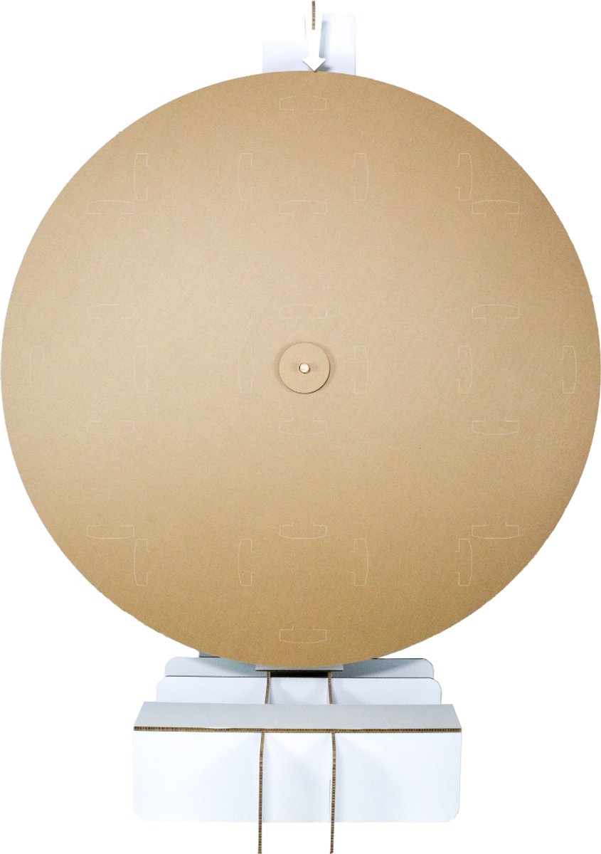 Kartonnen rad van fortuin XL diameter 195 cm - Draairad met lege vlakken - Kartent