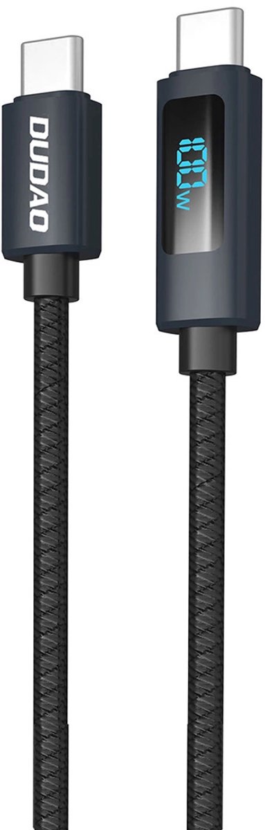 Dudao Usb-C Naar Usb-C Kabel 100W Met Led-Scherm 1M Voor Telefoons