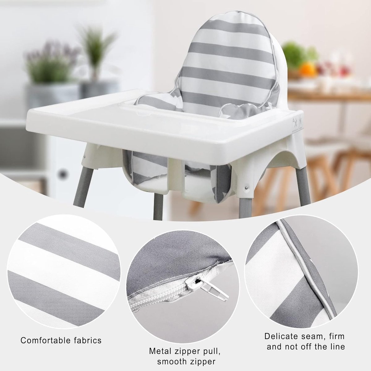 Zitkussen geïntegreerd opblaasbaar kussen IKEA Antilop-kinderstoel Grijs Sterren – foto 7