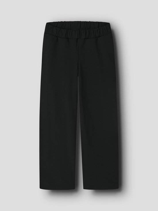 Pantalon large noir avec ceinture élastique.