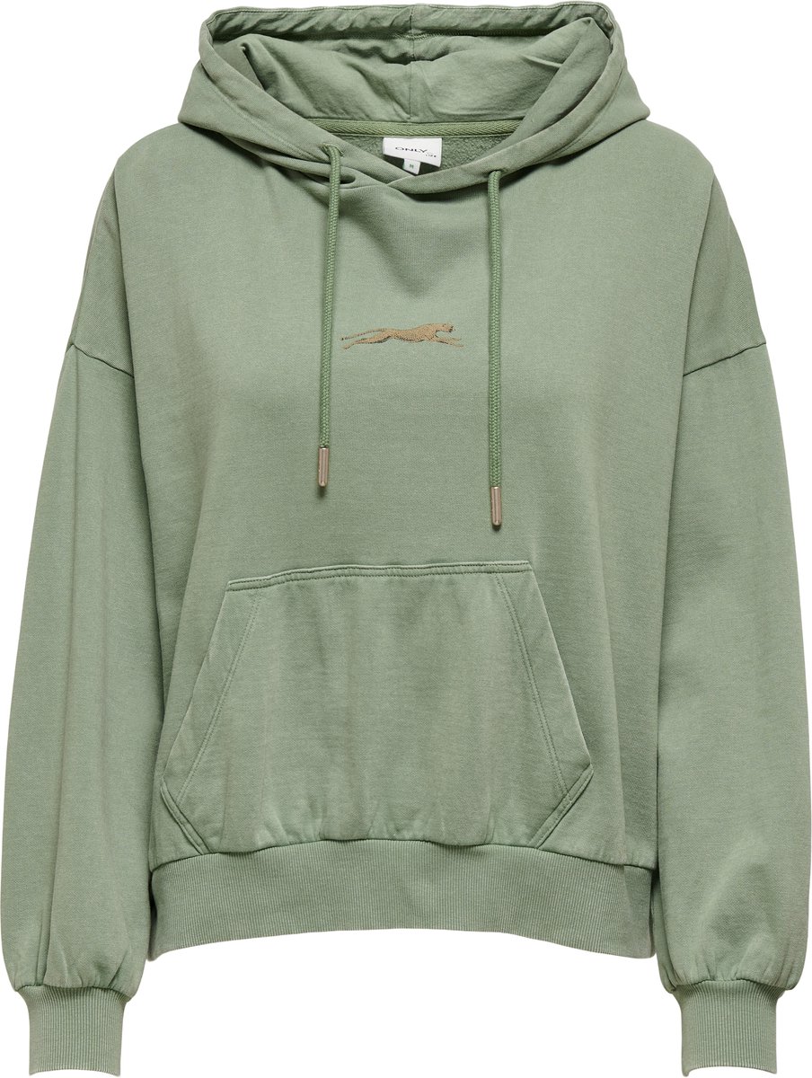 Only Trui Onlwildest Life Ls Hood Box Cs Swt 15243891 Hedge Green/leo Dames Maat - XS