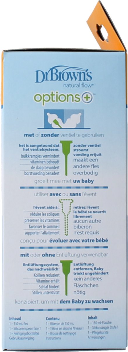 Dr. Brown's Options+ Anti-Colic Babyfles - Brede halsfles - 150ml van Dr. Brown's — afbeelding 2
