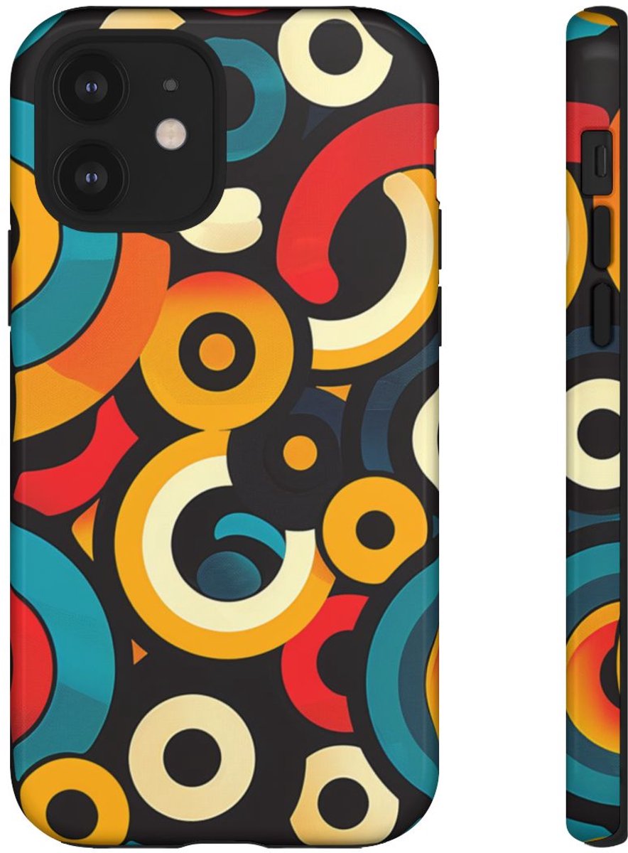 Kleurrijk Abstract Cirkelpatroon – Telefoonhoesje Geschikt voor iPhone 12