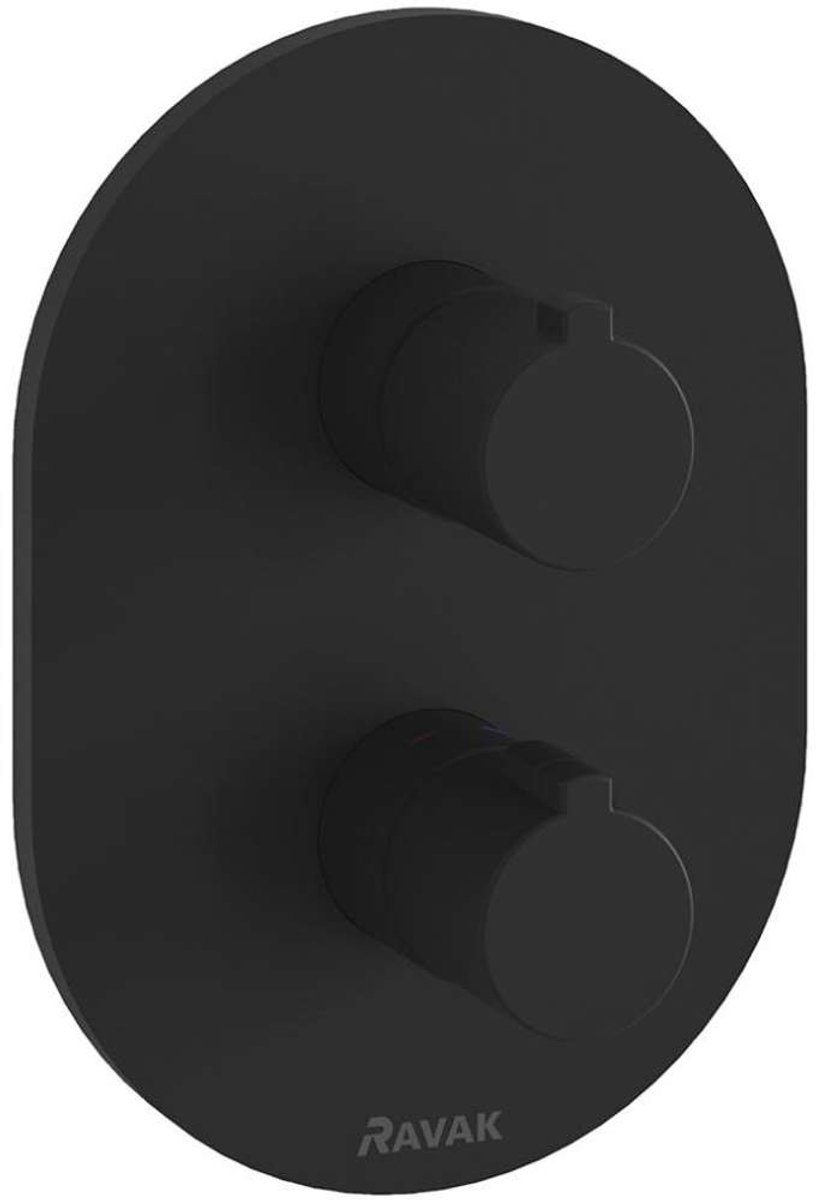 Ravak Chrome - Inbouw thermostaatkraan voor 2 functies, met inbouwdeel, zwart X070432
