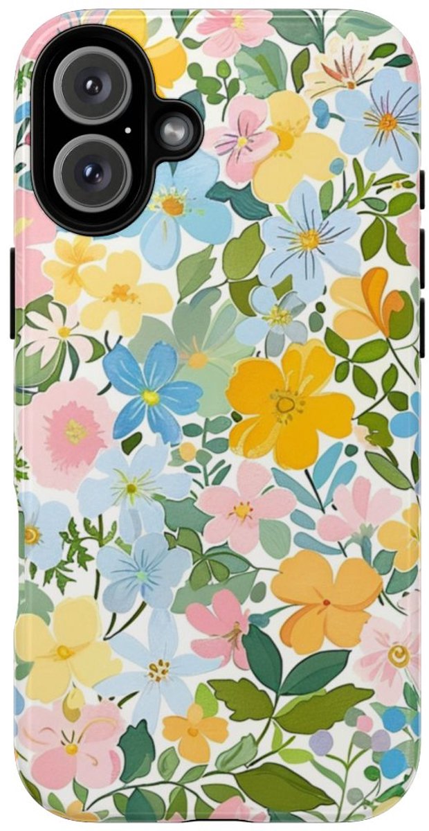 Vrolijk Pastel Bloemenpatroon – Telefoonhoesje Geschikt voor iPhone 16 Plus