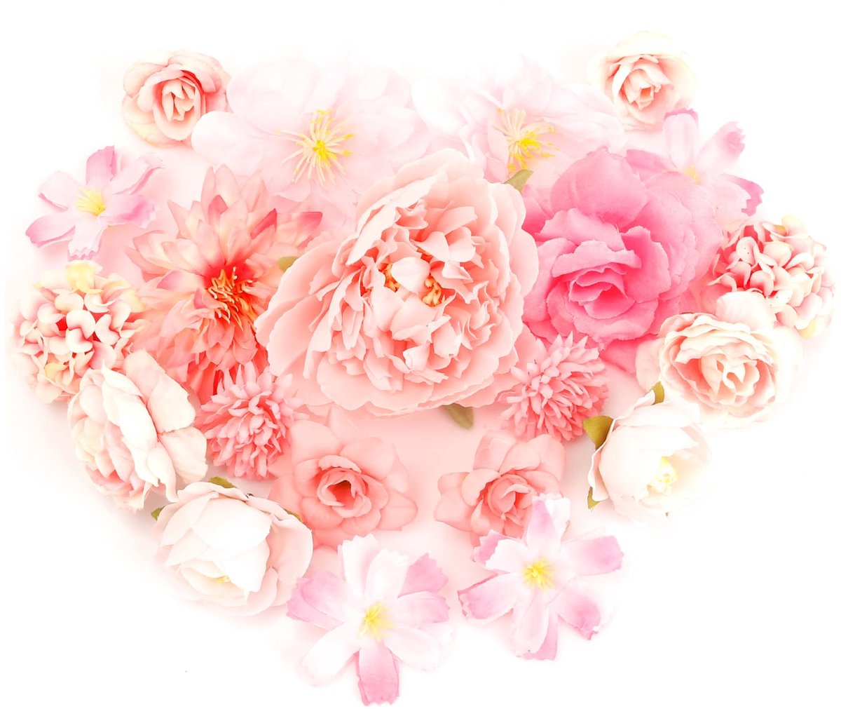 Ibenzoa Kunstbloemen Set van 21 Stuks voor Decoratie en Knutselprojecten, Ideaal voor Bruiloften en Feesten Roze