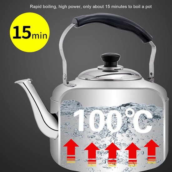 5.5L Tea Kettle, Large Capacity Stainless Steel Comfortable Grip Whistling Tea Kettle for Gas Stove Induction Cooker — afbeelding 5