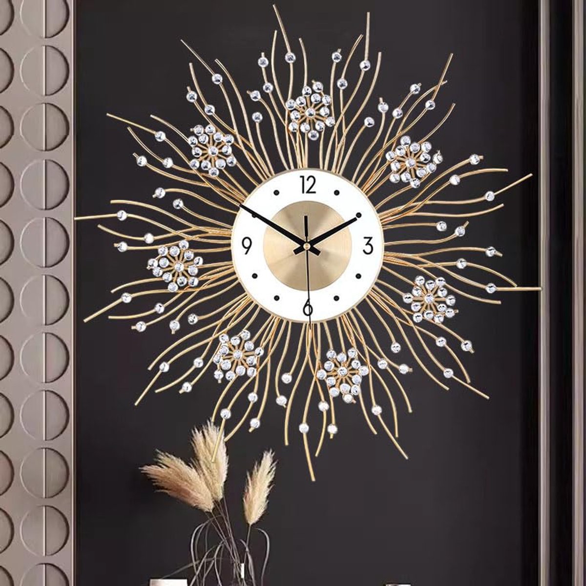 Grote Wandklok - Tikvrij Zonnebloem Design - Modern & Decoratief voor Woonkamer & Kantoor - 20 inch