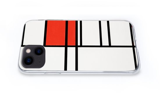 Coque iPhone 13 mini - Composition rouge et blanc - Piet Mondrian - Siliconen