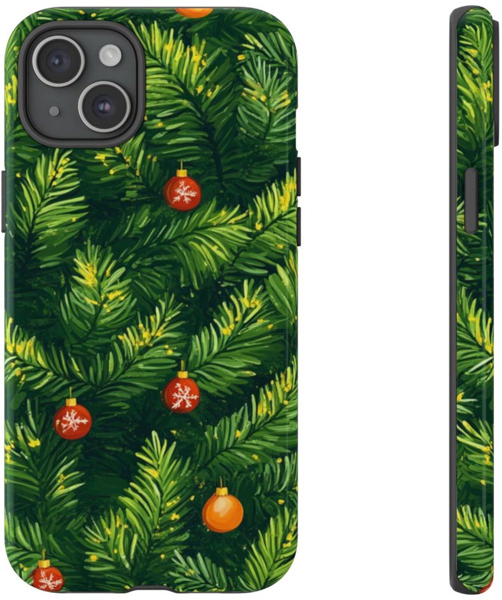 Kerst Dennentakken met Versieringen – Telefoonhoesje Geschikt voor iPhone 15 Plus