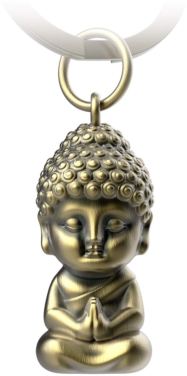FABACH Boeddha Sleutelhanger Karma - Boeddha Hanger van Metaal - Mini Boeddha Geluksbrenger Auto - Boeddhisme Sleutelhanger Chakra Yoga Cadeau Figuur