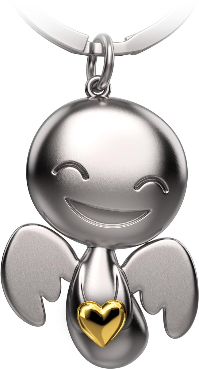 FABACH Beschermengel Sleutelhanger Blij met Hart - Engel Geluksbrenger Sleutelhanger Liefde - Cadeau Beschermengel Geluksbrenger - Engel met Hart als cadeau-idee voor vriendin