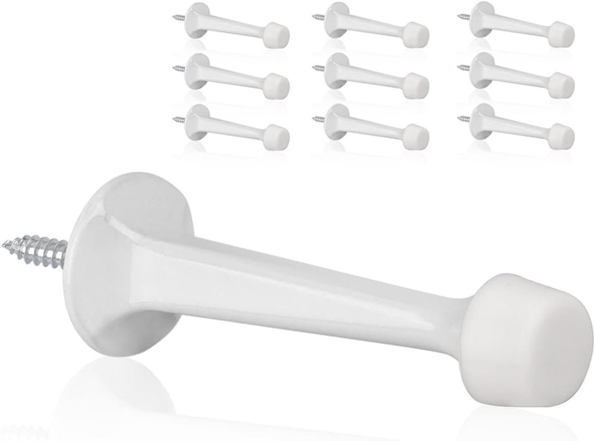 Stevige Deurstoppers - Robuuste Stoppers - Muur Beschermen - Zachte Rubberen Tips - 10 Stuks - Wit