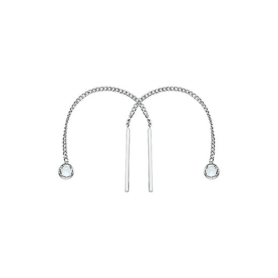 GLAMS - Boucles d'oreille longues Zircone - Argent