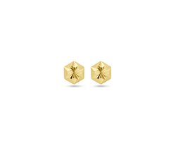 Marie Celeste oorknoppen ster gediamanteerd - 5 mm - Goud