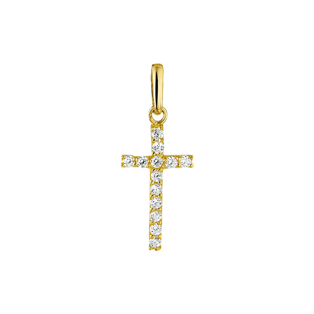 Marie Celeste hanger kruis zirkonia - Goud
