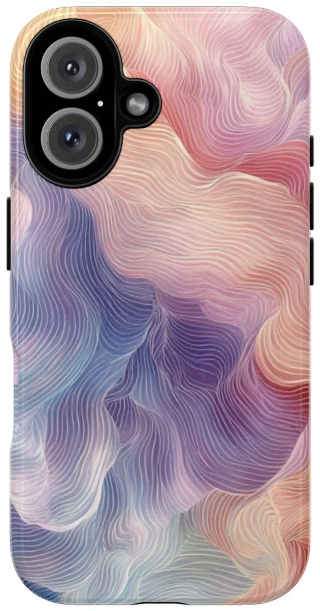 Zachte Pastel Abstracte Golven – Telefoonhoesje Geschikt voor iPhone 16