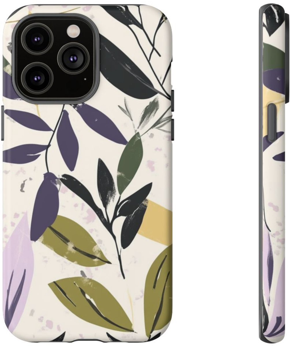 Gestileerd Botanisch Bladerenpatroon – Telefoonhoesje Geschikt voor iPhone 14 Pro Max